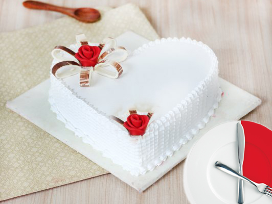 Vanilla Cake In Heart Sh...